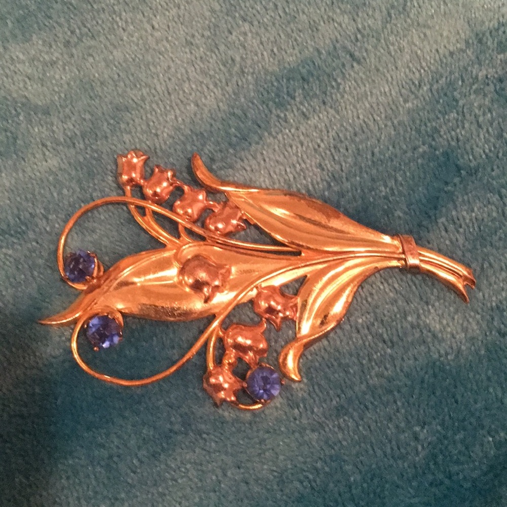 Vintage RALEIGH GF Over STERLING Flower Brooch